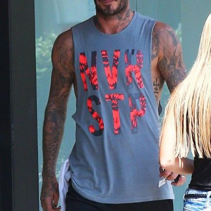 Letter Printing Fashion Sleeveless Vest Men