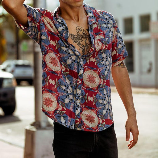 Men Beach Lapel Shirts