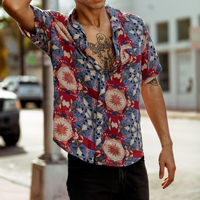 Men Beach Lapel Shirts