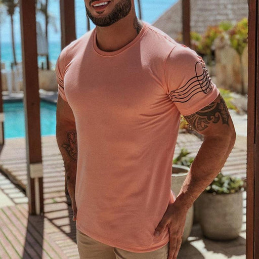 Men's Casual Fashion Printed Short-sleeved T-shirt