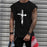 Men's Round Neck Short Sleeve Cross T-shirt