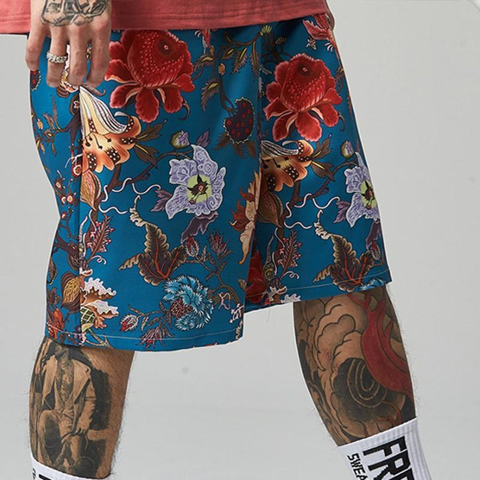 Men Loose Printed Casual Beach Shorts