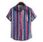 Men'S Summer Striped Short Sleeve Loose Shirt