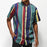 Men Striped Print Short Sleeves Shirt