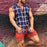 Men's Casual Fashion Plaid Printed Sleeveless T-shirt
