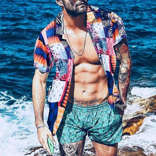 Men's Casual Holiday Check Short-sleeved Shirt