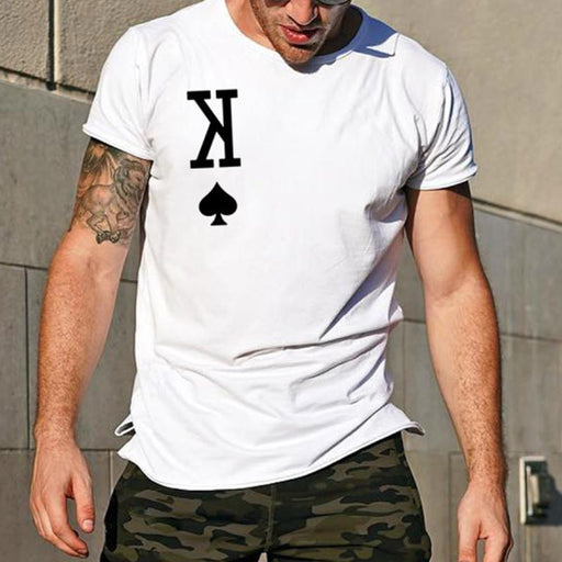 Playing Cards Printed Cotton Men's Tops