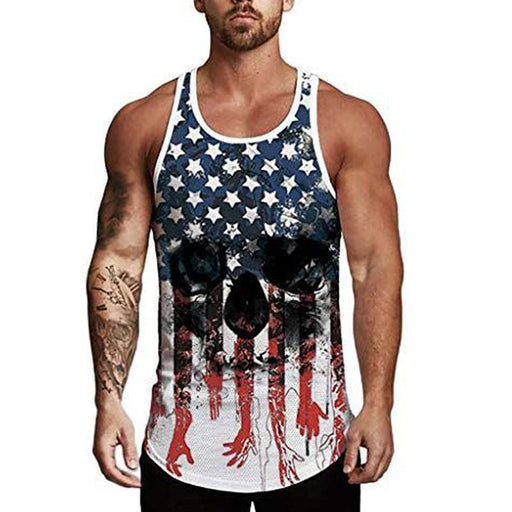 Men's Casual Fashion Printed Sleeveless T-shirt
