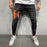 Men's Casual Slim Fit Printed Holes Trousers Jeans