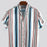 Men Blue Striped Printed Lapel Shirt