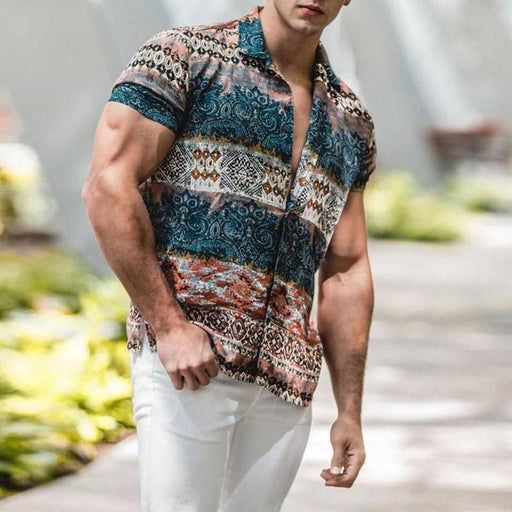 Retro Casual Vacation Shirt Men