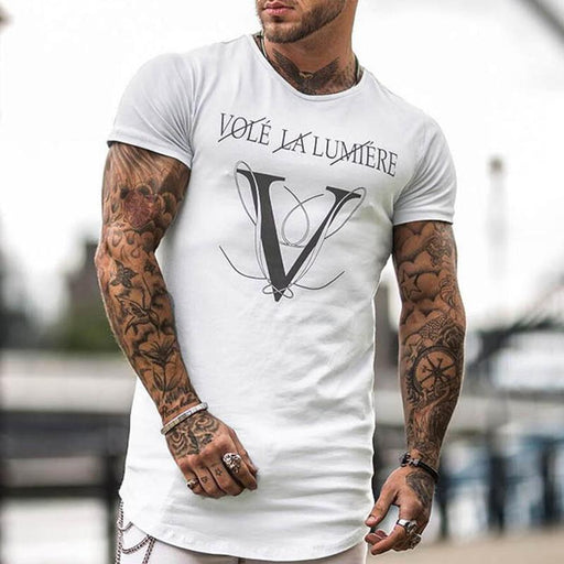 Men's Casual Sports Printed Short-sleeved T-shirt