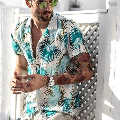 Men's Casual Fashion Printed Short-sleeved Shirt