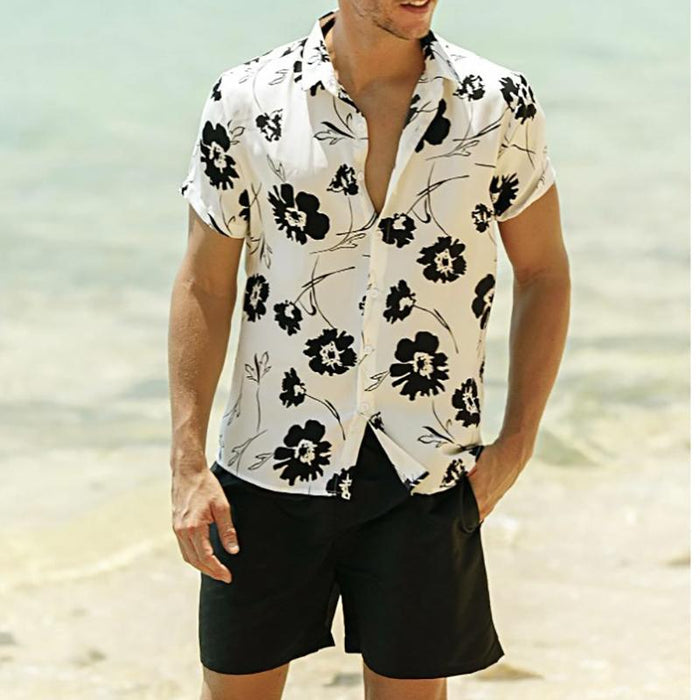 Floral Print Button Hawaiian Shirt