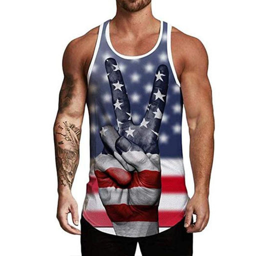 Men's Casual Fashion Printed Sleeveless T-shirt