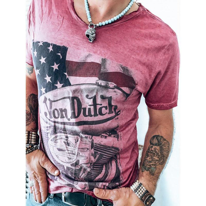 Men's Casual Retro Leaf Print Short Sleeves