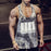 Men's Casual Fashion Printed Sleeveless T-shirt