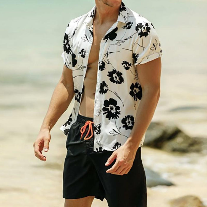 Floral Print Button Hawaiian Shirt