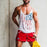 Striped Fitness Retro Loose Vest