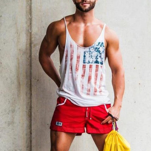 Striped Fitness Retro Loose Vest