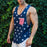 Men's Blue Fashion Creative Flag Printed Vest