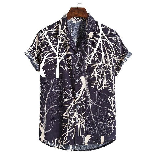 Men'S Casual Beach Floral Short Sleeve Shirt