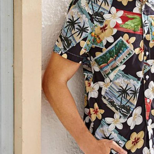 Men'S Printed Button Hawaiian Short Sleeve Shirt