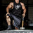 Men's Casual Sports Hooded Printed Sleeveless Vest T-shirt
