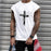 Men's Round Neck Short Sleeve Cross T-shirt