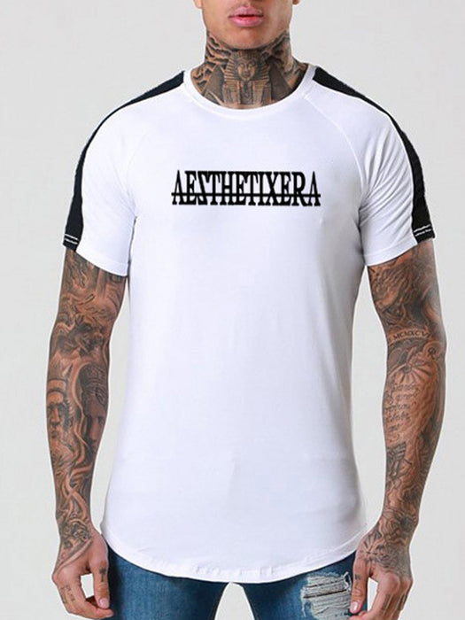 Round Neck Loose Short Sleeve Bottoming Shirt Print Top