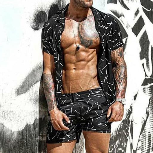 Men Vacation Beach Suits Two-Piece Set