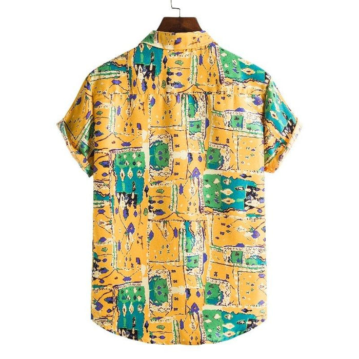Men'S Printed Loose Short Sleeve Shirt