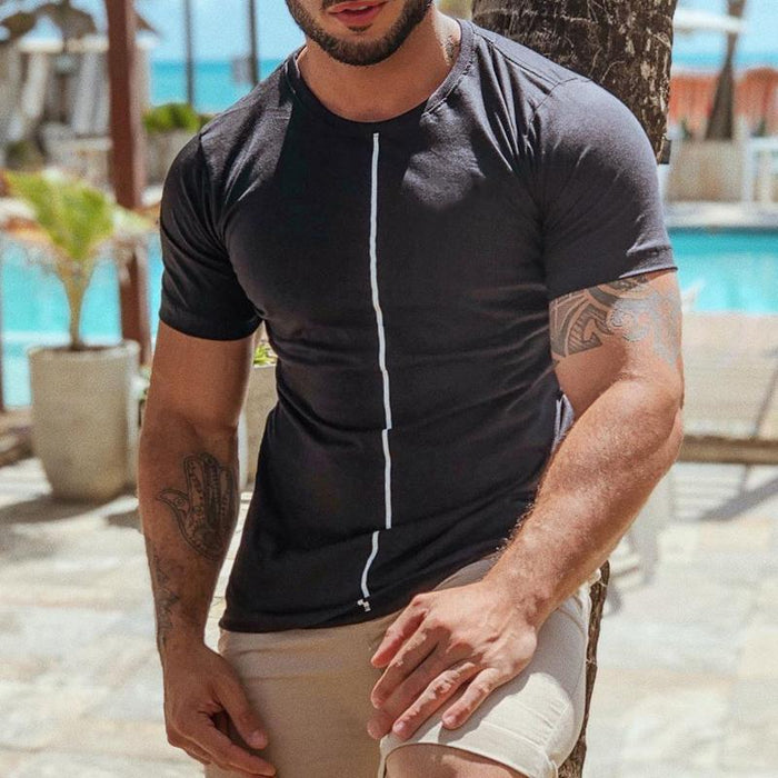 Men's Casual Fashion Printed Short-sleeved T-shirt