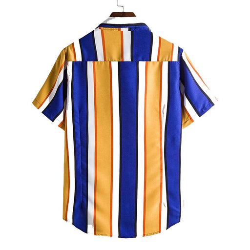 Men'S Striped Button Casual Short Sleeve Shirt