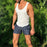 Striped Fitness Retro Loose Vest