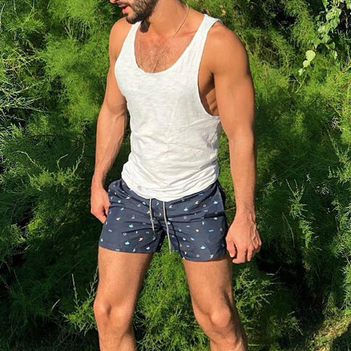 Striped Fitness Retro Loose Vest