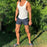 Striped Fitness Retro Loose Vest