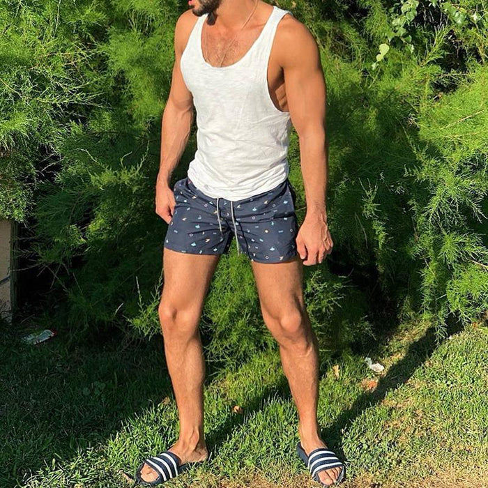 Striped Fitness Retro Loose Vest