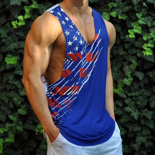 Men's Fashion Creative Flag Printed Vest
