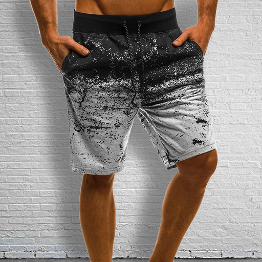 Men Drawstring Waist Ombre Shorts