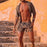 Men's Casual Holiday Printed Shirt Shorts Two-piece Suit