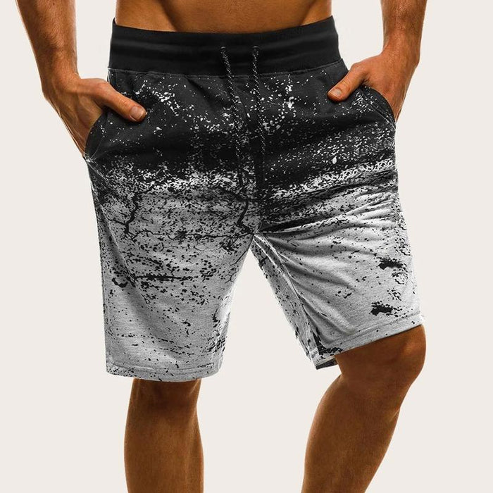 Men Drawstring Waist Ombre Shorts