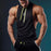 Men's Casual Sports Hooded Printed Sleeveless Vest T-shirt