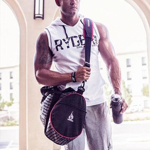 Men's Casual Sports Hooded Printed Sleeveless Vest T-shirt