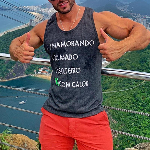 Men's Casual Fashion Printed Sleeveless T-shirt