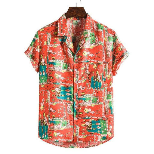 Men'S Printed Loose Short Sleeve Shirt