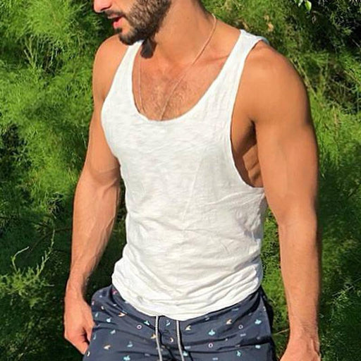 Striped Fitness Retro Loose Vest