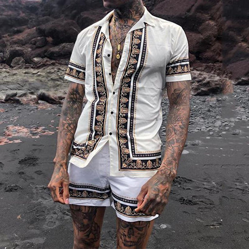 Men's Printed Holiday Two-piece Suit