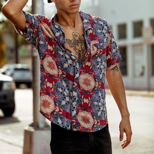 Men Beach Lapel Shirts