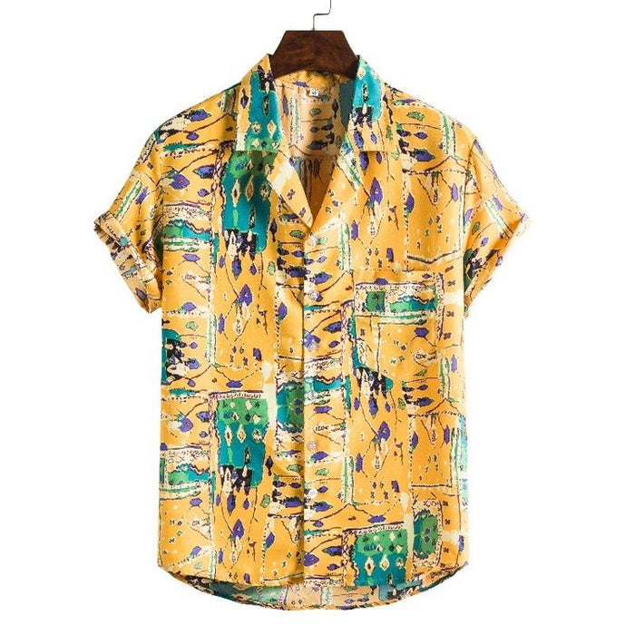 Men'S Printed Loose Short Sleeve Shirt